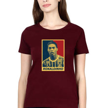 Load image into Gallery viewer, Ronaldinho T-Shirt for Women-XS(32 Inches)-Maroon-Ektarfa.online
