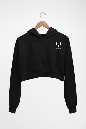 Messi New Logo Crop HOODIE FOR WOMEN-Black-Ektarfa.online