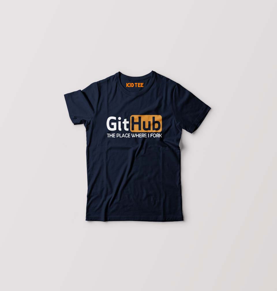 GitHub Kids T-Shirt for Boy/Girl-Black-Ektarfa.online