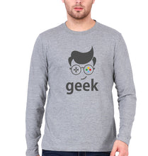 Load image into Gallery viewer, Geek Full Sleeves T-Shirt for Men-Grey-Ektarfa.online
