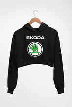 Load image into Gallery viewer, Skoda Crop HOODIE FOR WOMEN-Black-Ektarfa.online
