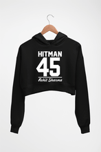 Load image into Gallery viewer, Rohit Sharma Crop HOODIE FOR WOMEN-Black-Ektarfa.online
