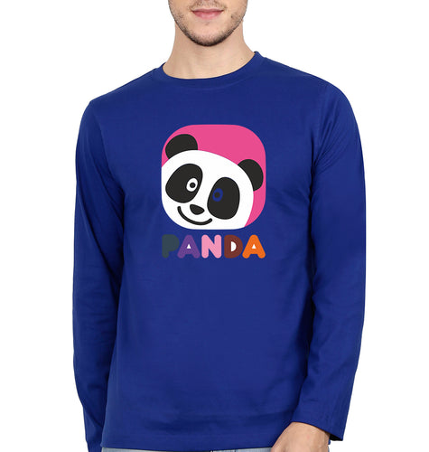 Panda Full Sleeves T-Shirt for Men-Royal Blue-Ektarfa.online