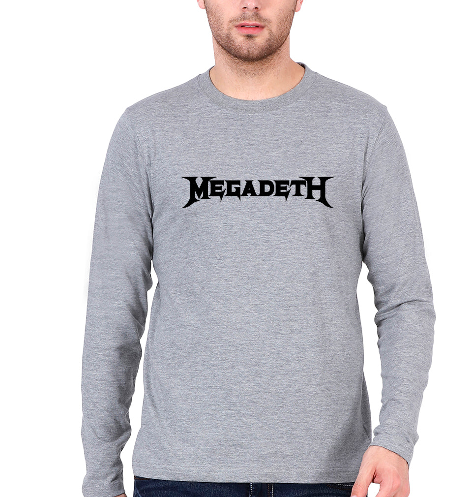 Megadeth Full Sleeves T-Shirt for Men-S(38 Inches)-Grey Melange-Ektarfa.online