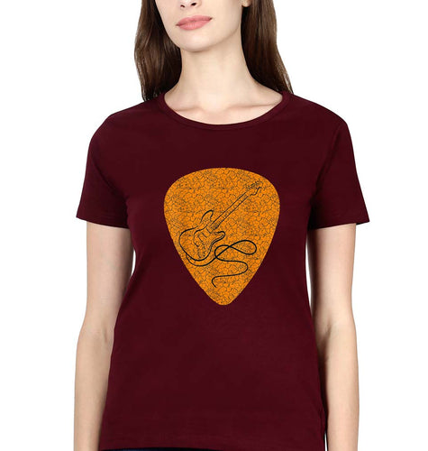 Guitar T-Shirt for Women-Maroon-Ektarfa.online