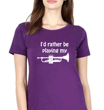Load image into Gallery viewer, Trumpet Love T-Shirt for Women-Purple-Ektarfa.online
