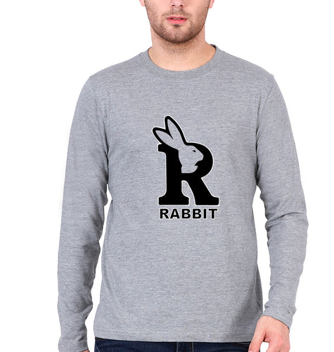 Rabbit Bunny Full Sleeves T-Shirt for Men-Grey Melange-Ektarfa.online