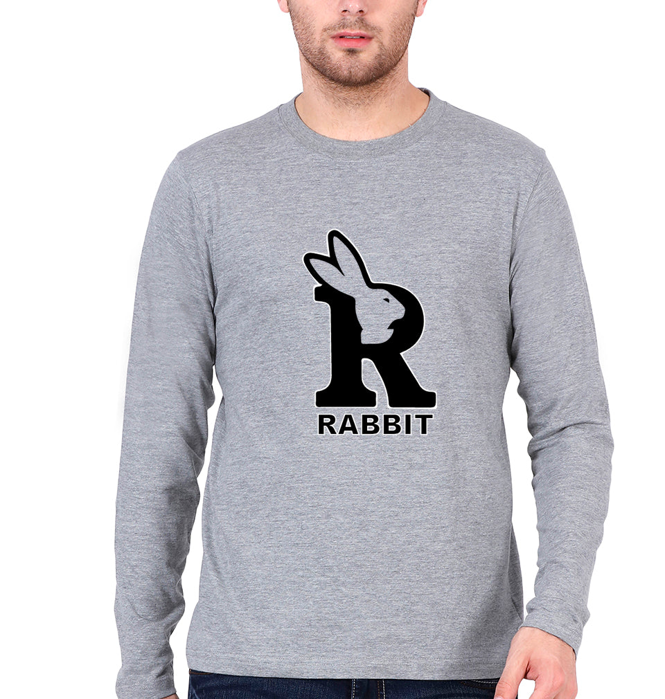 Rabbit Bunny Full Sleeves T-Shirt for Men-Grey Melange-Ektarfa.online