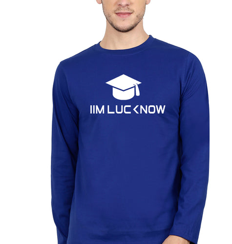 IIM L Lucknow Full Sleeves T-Shirt for Men-S(38 Inches)-Royal Blue-Ektarfa.online