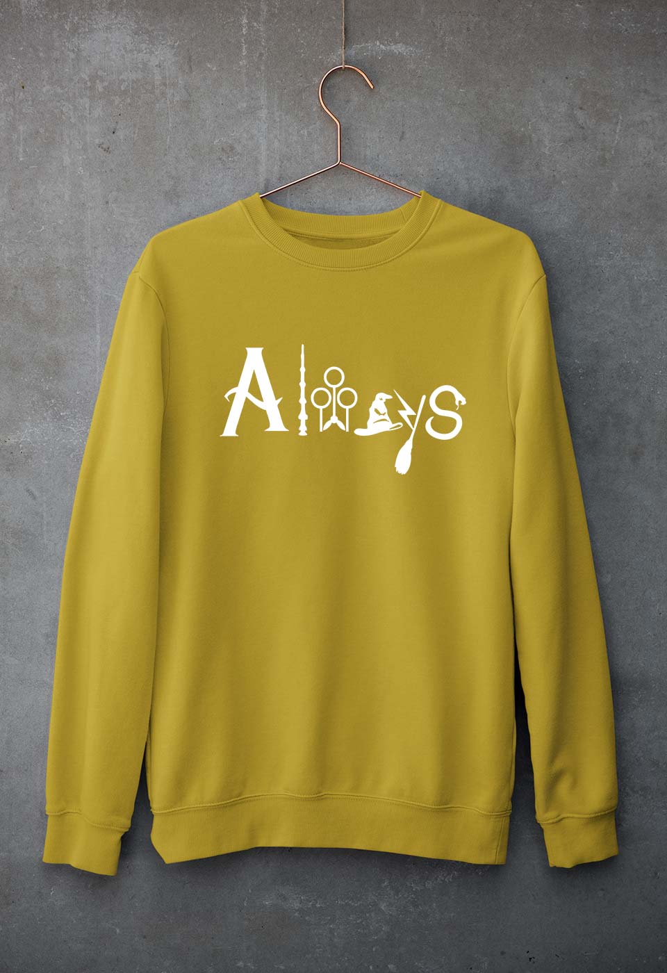 Harry Potter Unisex Sweatshirt for Men/Women-Mustard Yellow-Ektarfa.online