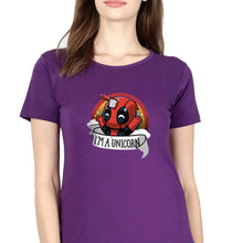 Load image into Gallery viewer, Deadpool Unicorn T-Shirt for Women-Purple-Ektarfa.online
