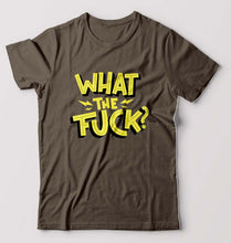 Load image into Gallery viewer, What The Fuck T-Shirt for Men-S(38 Inches)-Olive Green-Ektarfa.online
