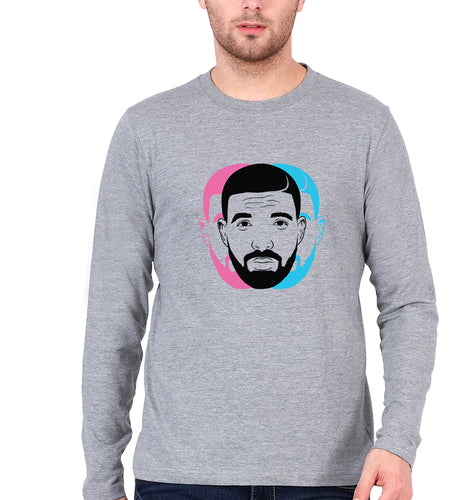 Drake Full Sleeves T-Shirt for Men-Grey Melange-Ektarfa.online