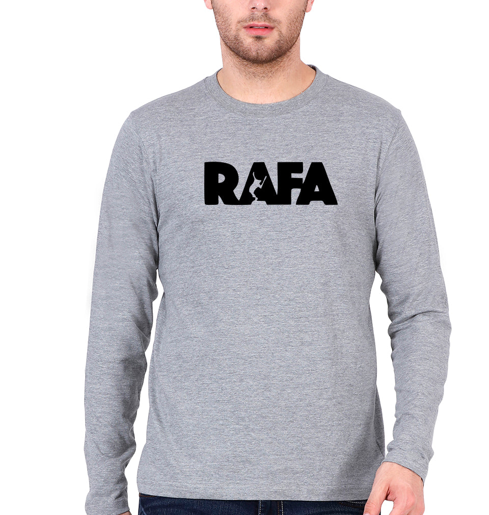 Rafael Nadal (RAFA) Full Sleeves T-Shirt for Men-Grey Melange-Ektarfa.online