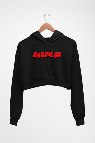 Baazigar Crop HOODIE FOR WOMEN-Black-Ektarfa.online