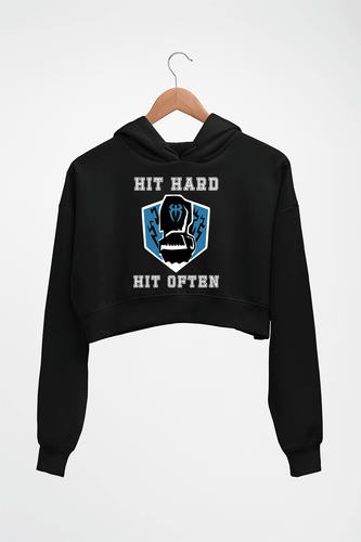 Roman Reigns WWE Crop HOODIE FOR WOMEN-Black-Ektarfa.online