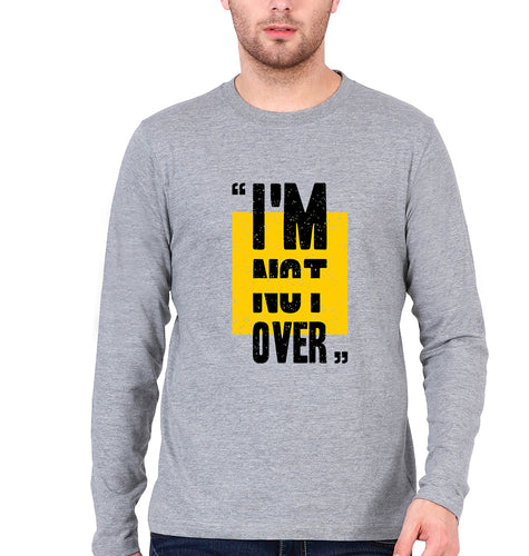 I'M Not Over Full Sleeves T-Shirt for Men-Grey Melange-Ektarfa.online