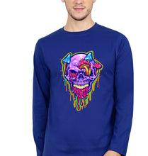 Load image into Gallery viewer, Trippy Psychedelic Skull Full Sleeves T-Shirt for Men-royal blue-Ektarfa.online
