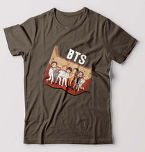 Load image into Gallery viewer, BTS Kpop T-Shirt for Men-Olive Green-Ektarfa.online

