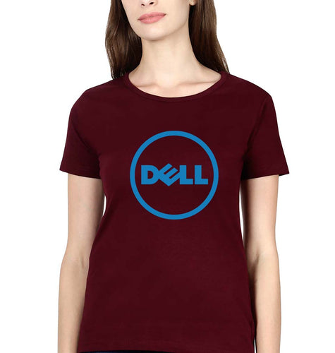 Dell T-Shirt for Women-Maroon-Ektarfa.online