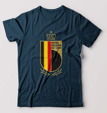 Load image into Gallery viewer, Belgium Football T-Shirt for Men-S(38 Inches)-Petrol Blue-Ektarfa.online
