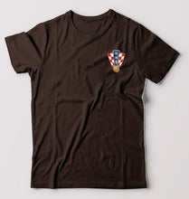 Load image into Gallery viewer, Croatia Football T-Shirt for Men-S(38 Inches)-Coffee Brown-Ektarfa.online
