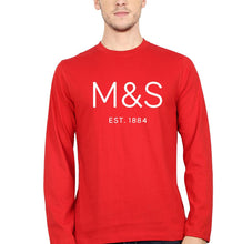 Load image into Gallery viewer, M&amp;S Full Sleeves T-Shirt for Men-S(38 Inches)-Red-Ektarfa.online
