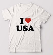 Load image into Gallery viewer, I Love USA T-Shirt for Men-White-Ektarfa.online
