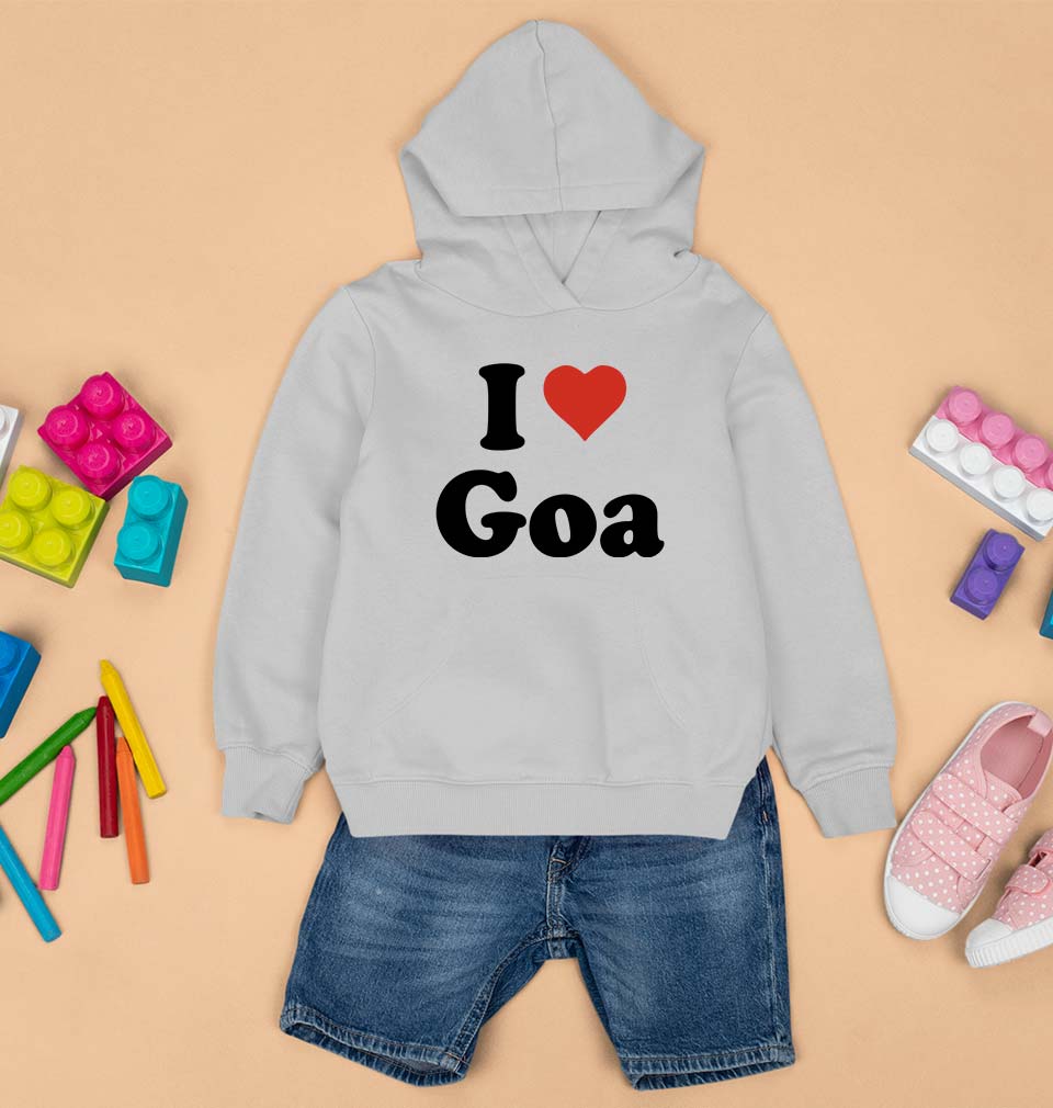 I Love Goa Kids Hoodie for Boy/Girl-GREY-Ektarfa.online