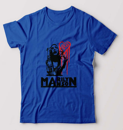 Marilyn Manson T-Shirt for Men-Royal Blue-Ektarfa.online