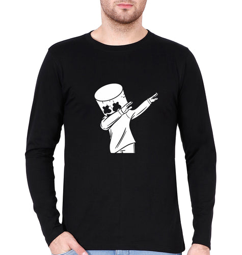 Dab Marshmello Full Sleeves T-Shirt for Men-Black-Ektarfa.online