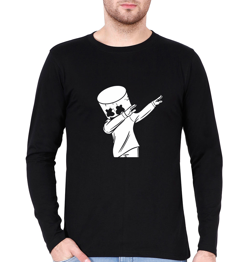 Dab Marshmello Full Sleeves T-Shirt for Men-Black-Ektarfa.online