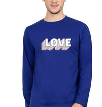 Load image into Gallery viewer, Love Full Sleeves T-Shirt for Men-S(38 Inches)-Royal Blue-Ektarfa.online

