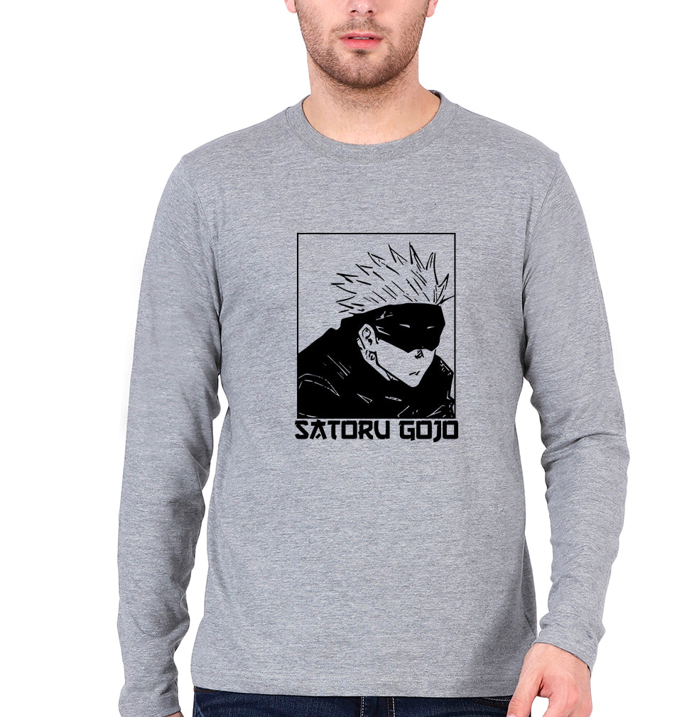 Gojo Satoru Anime Full Sleeves T-Shirt for Men-Grey Melange-Ektarfa.online