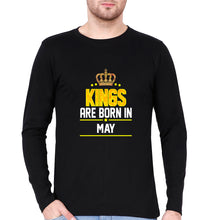 Load image into Gallery viewer, Kings Are Born In May Full Sleeves T-Shirt for Men-Black-Ektarfa.online
