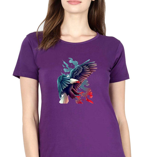 Eagle T-Shirt for Women-Purple-Ektarfa.online