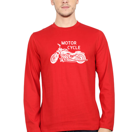 Motorcycle Full Sleeves T-Shirt for Men-Red-Ektarfa.online