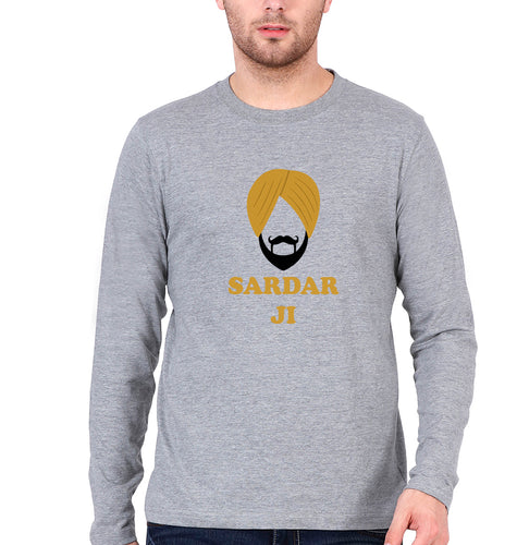 Sardar JI Full Sleeves T-Shirt for Men-Grey Melange-Ektarfa.online
