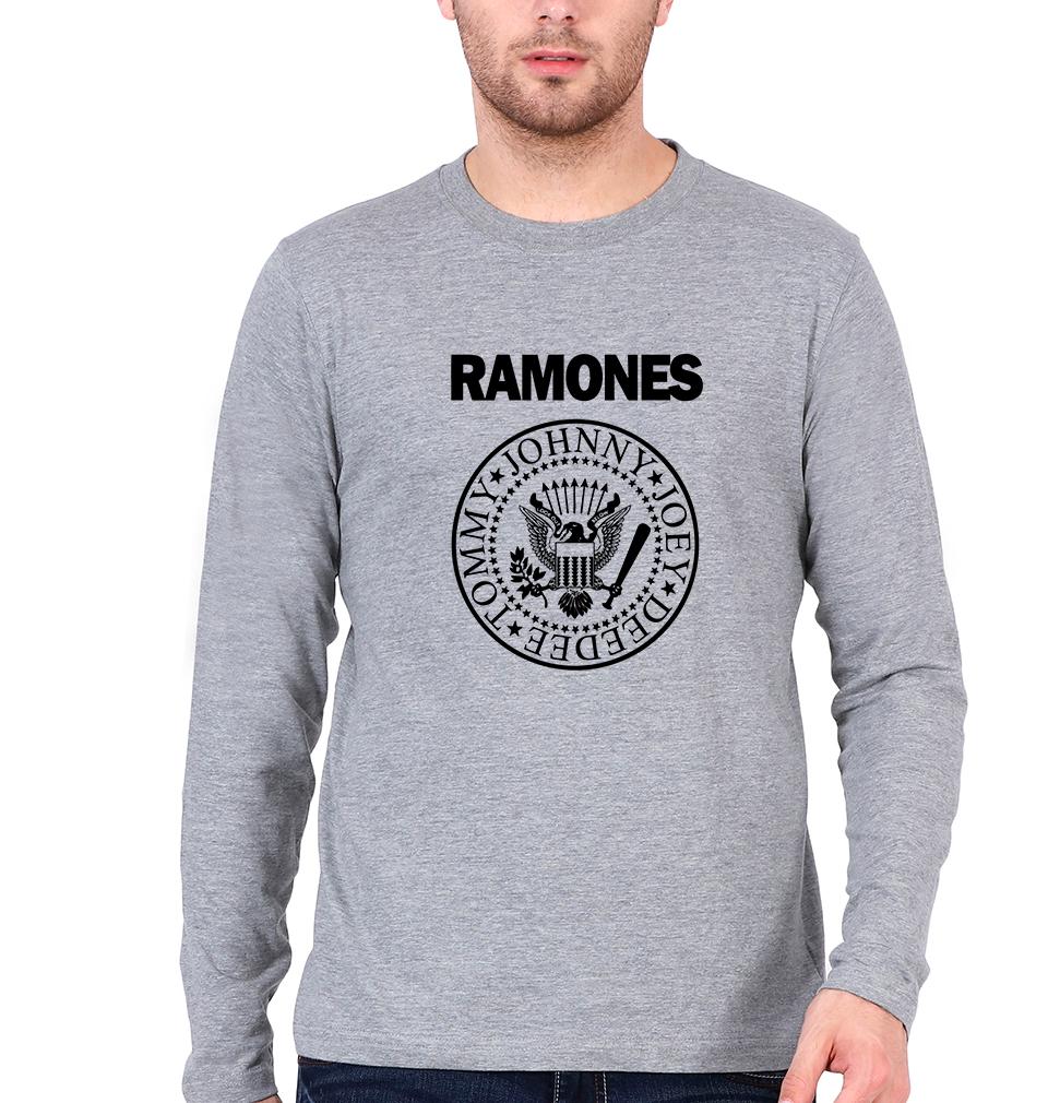 Ramones Full Sleeves T-Shirt for Men-S(38 Inches)-Grey Melange-Ektarfa.online