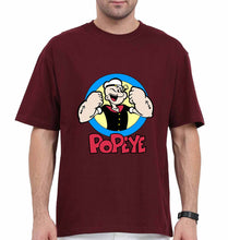 Load image into Gallery viewer, Popeye Oversized T-Shirt for Men-Maroon-Ektarfa.online
