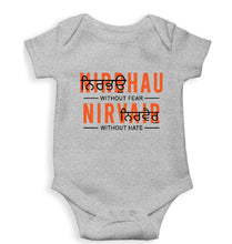 Load image into Gallery viewer, Nirbhau Nirvair Kids Romper For Baby Boy/Girl-0-5 Months(18 Inches)-Grey-Ektarfa.online
