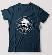 Load image into Gallery viewer, Karl Marx T-Shirt for Men-S(38 Inches)-Petrol Blue-Ektarfa.online
