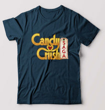 Load image into Gallery viewer, Candy Crush T-Shirt for Men-S(38 Inches)-Petrol Blue-Ektarfa.online
