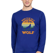 Load image into Gallery viewer, Wolf Full Sleeves T-Shirt for Men-Royal Blue-Ektarfa.online
