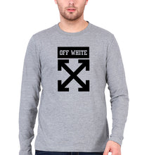 Load image into Gallery viewer, Off White Full Sleeves T-Shirt for Men-Grey Melange-Ektarfa.online
