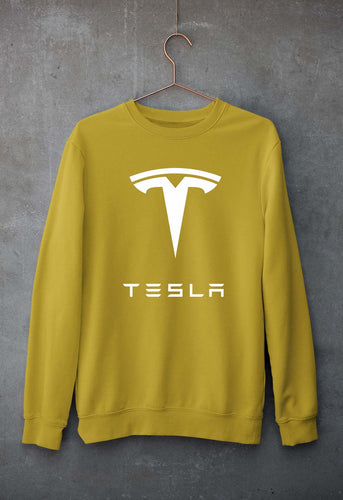 Tesla Unisex Sweatshirt for Men/Women-Mustard Yellow-Ektarfa.online