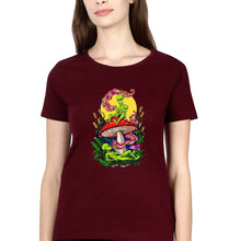 Load image into Gallery viewer, Trippy Psychedelic Weed Stoned T-Shirt for Women-Maroon-Ektarfa.online
