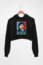Load image into Gallery viewer, Diego Maradona Crop HOODIE FOR WOMEN-Black-Ektarfa.online
