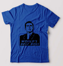 Load image into Gallery viewer, Michael Scott Best Boss T-Shirt for Men-Royal Blue-Ektarfa.online
