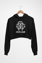 Load image into Gallery viewer, Roberto Cavalli Crop HOODIE FOR WOMEN-Black-Ektarfa.online
